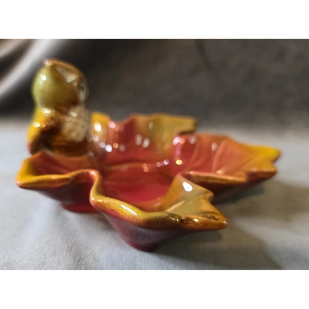 Owl Candle Holder‎ Bird Sitting On Leaf Fall Decor